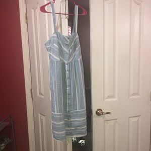 Super cute casual dress light blue with white strips